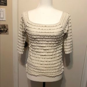 90s ruffle 3/4 length shirt